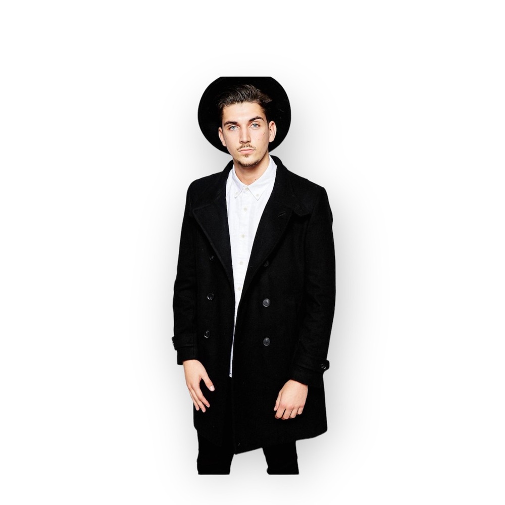 Rhino Funnel Neck Wool Rich Overcoat